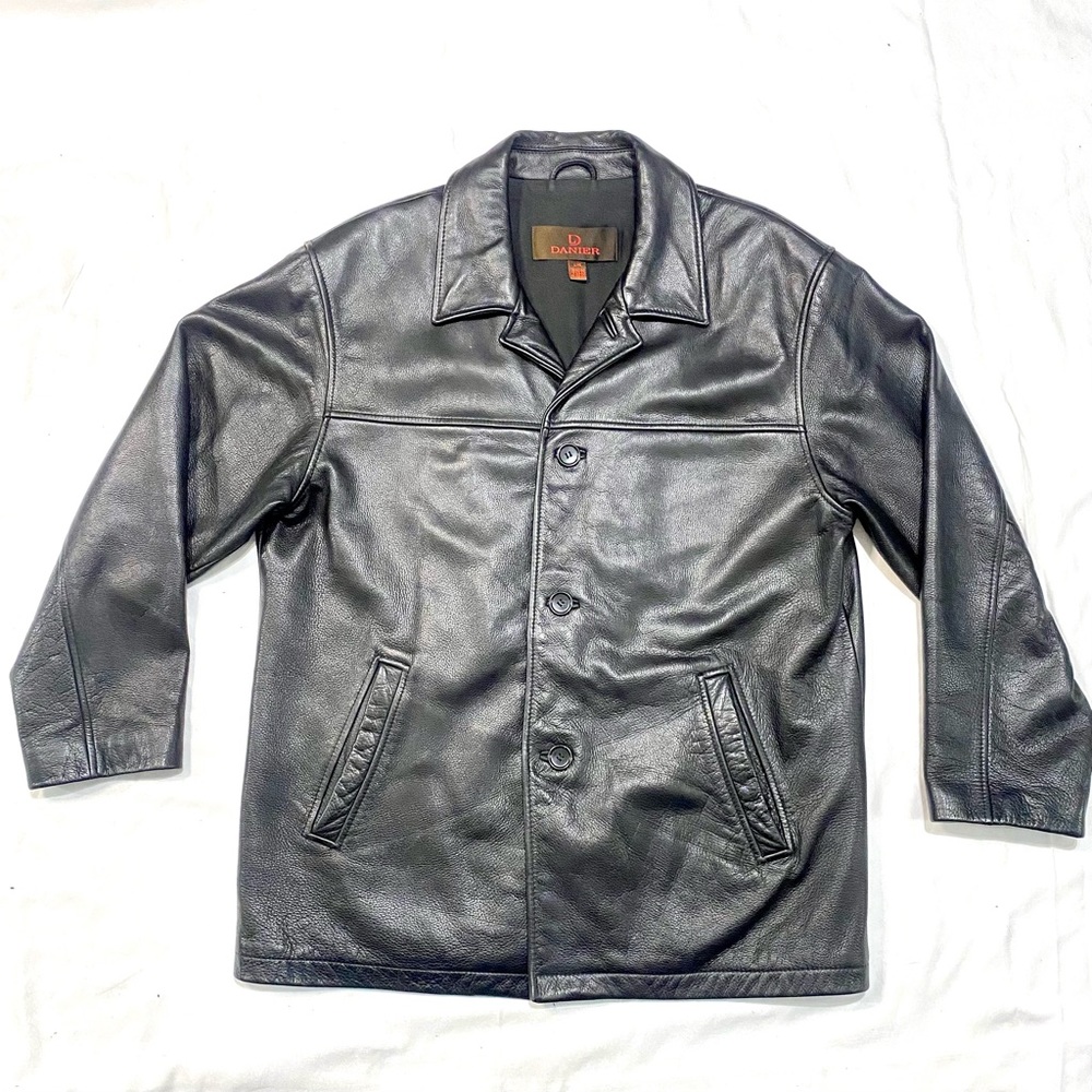 Danier Black Leather Jacket Men’s Large